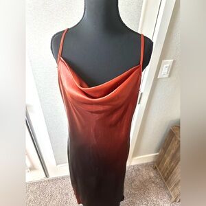 Bebe Scarlet Satin Gown.